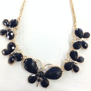 Beautiful black butterfly necklace